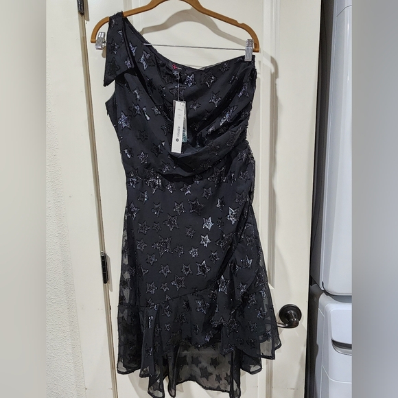 Aqua Star Dress Size Medium Womens Black One Shoulder Enchanted Fit Flare New 🖤 - Picture 1 of 6